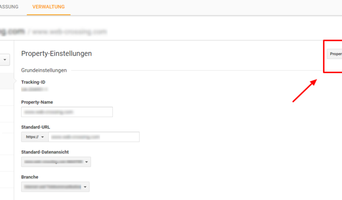 Properties in Google Analytics verschieben